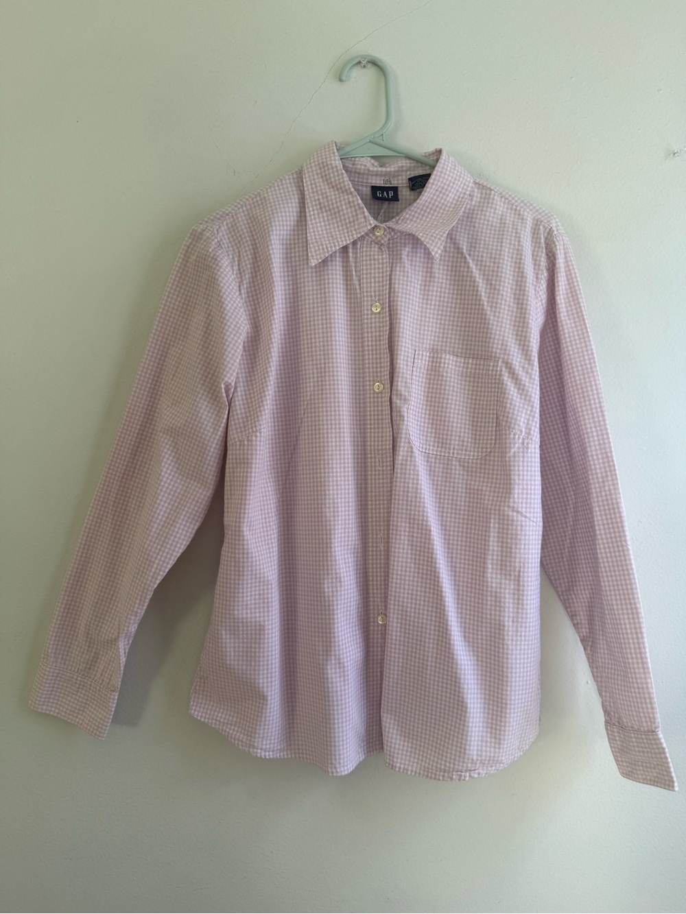 Vintage GAP Pink Gingham Button Down Shirt | 100% Cotton | Size